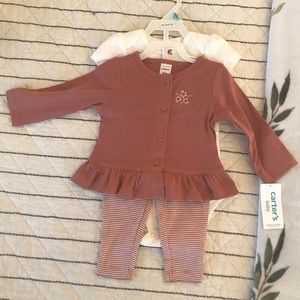NWT Carter’s Spring Butterfly 6M 3Pc Girls Outfit Legging Set